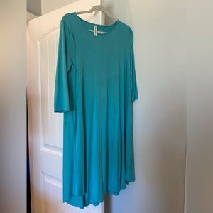 Light Blue Cotton Dress w/ Pockets. Medium